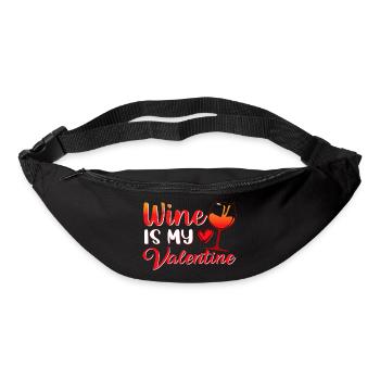 Wine is my Valentine - Bum bag - black - Front