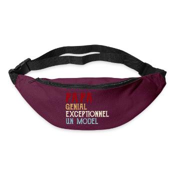 Papa genial exceptionnel un model - Sac banane - bordeaux  - Devant