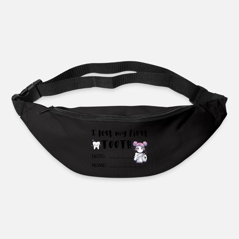 I Lost my First Tooth Certificate Name tag - Bum bag - black