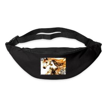 Blumen Frauen Mädchen Mode Design Kunst Weiblicher Stil - Gürteltasche - Schwarz - Vorne