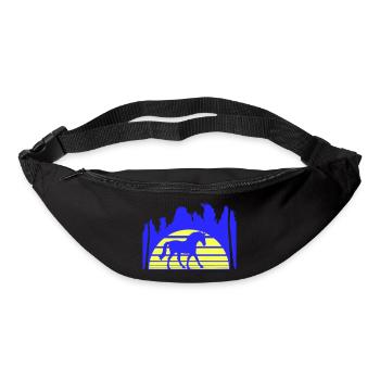 Lignes d’équitation Cavalier Soleil Palmiers Silhouette - Sac banane - noir - Devant