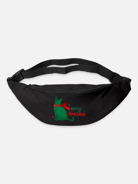 Katze Stern Tier Weihnachten Schal 3D Geschenk - Gürteltasche - Schwarz