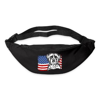 Boxer US Amérique Drapeau Chiens Chien Wilsigns - Sac banane - noir - Devant