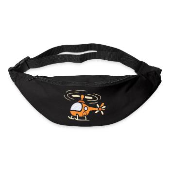 Lustiger Cartoon Helikopter im Comic Stil - Gürteltasche - Schwarz - Vorne
