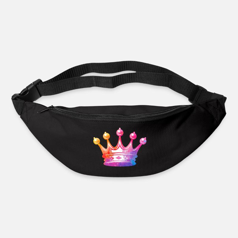 Art de couronne aquarelle - Sac banane - noir