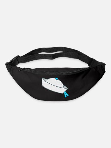 White Ship's Cap with Blue Tassel - Bum bag - black