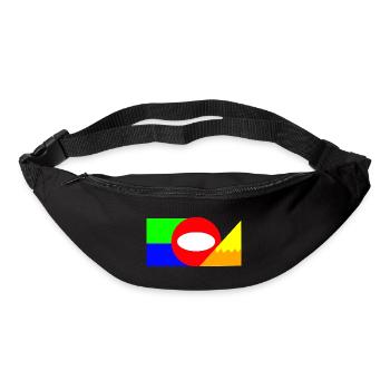 Neon Geometry Color Block Composition - Bum bag - black - Front