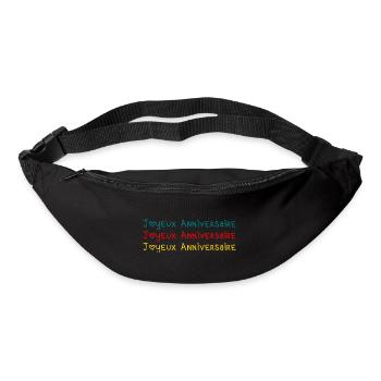 JOYEUX ANNIVERSAIRE. HAPPY BIRTHDAY. ANNIVERSAIRE. - Sac banane - noir - Devant