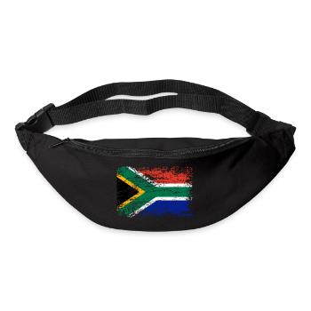 Afrique du Sud drapeau vintage utilisé look Afrique - Sac banane - noir - Devant