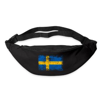 Schweden Flagge Used Look Malmö - Gürteltasche - Schwarz - Vorne