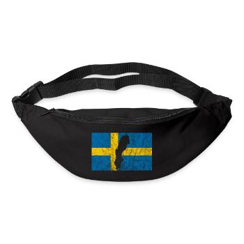 Schweden Schwedische Flagge Silhouette Reise - Gürteltasche - Schwarz - Vorne