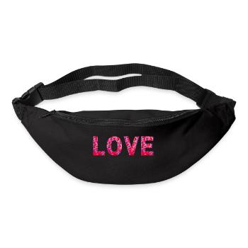 Heartfelt Typography Love Love - Bum bag - black - Front