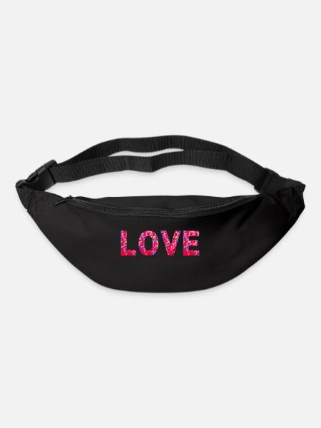 Heartfelt Typography Love Love - Bum bag - black
