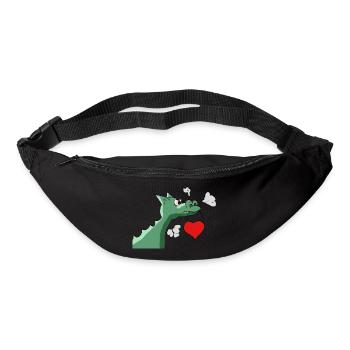 Drache mit Herz - Gürteltasche - Schwarz - Vorne