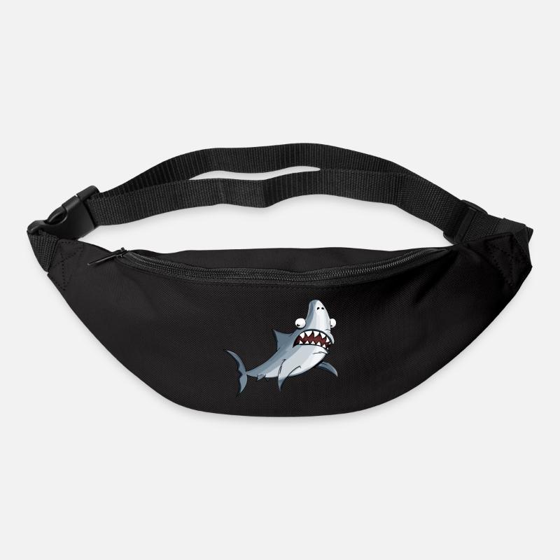 requin drôle - Sac banane - noir