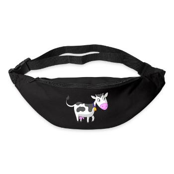 Glückliche Comic Kuh - Gürteltasche - Schwarz - Vorne