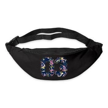 Nummer 03 Rosenmuster - Gürteltasche - Schwarz - Vorne