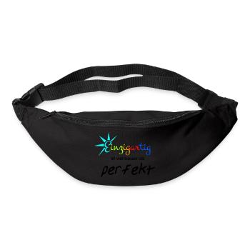 besonders perfekt Spruch - Gürteltasche - Schwarz - Vorne