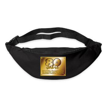Geburtstag 80 Jahre - Messingschild - Gürteltasche - Schwarz - Vorne