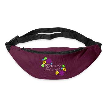 Flower power - Sac banane - bordeaux  - Devant