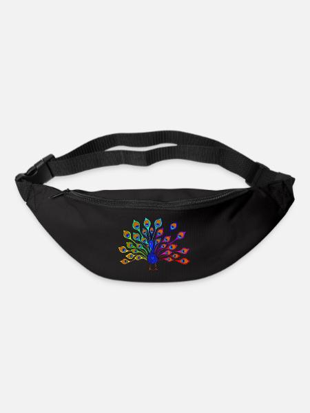 colorful peacock - Bum bag - black