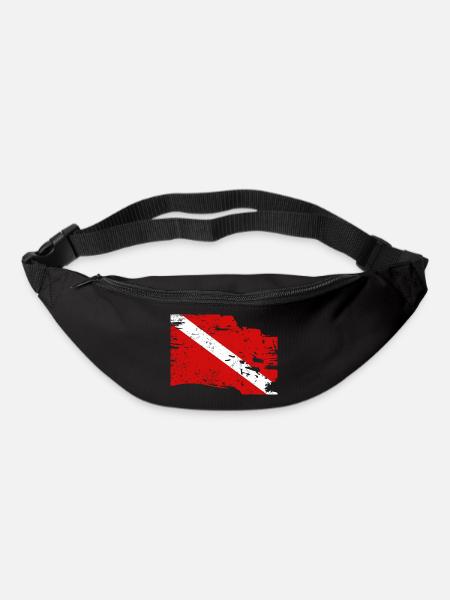 Drapeau de plongée Vintage - Sac banane - noir
