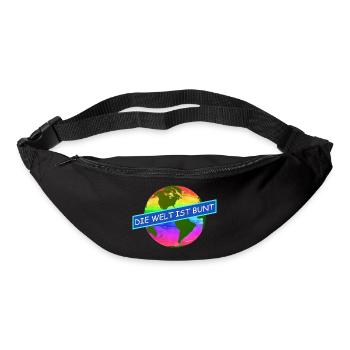 die welt ist bunt komtinente auf regenbogenfarben - Gürteltasche - Schwarz - Vorne