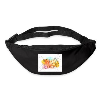 Blumen-Wiese Maske | Wasserfarben Frühling Sommer - Gürteltasche - Schwarz - Vorne