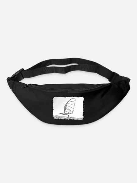 Windsurf Foil / Foiling Hand-Drawing Sketch - Bum bag - black