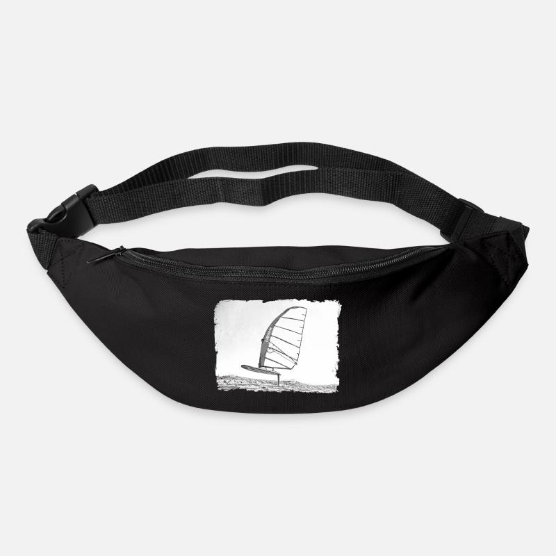 Windsurf Foil / Foiling Hand-Drawing Sketch - Sac banane - noir