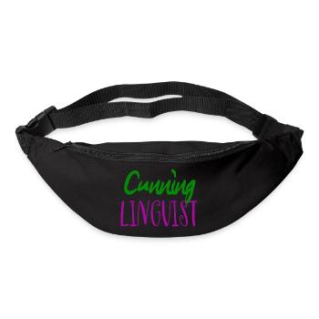 Cunning linguist: a cheeky lesbian wordplay joke - Bum bag - black - Front