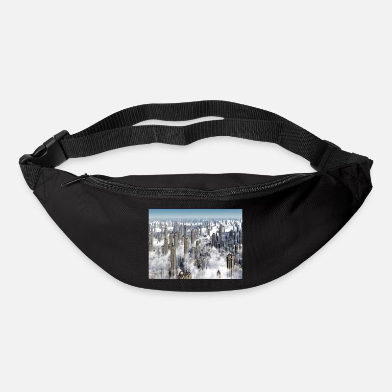 Futuristische Hochhäuser in einer Megastadt - Gürteltasche - Schwarz