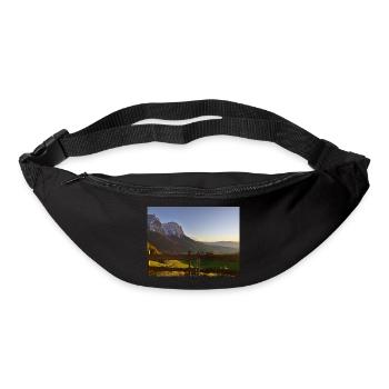 Südtirol Panorama der Schlern im Sonnenutergang - Gürteltasche - Schwarz - Vorne