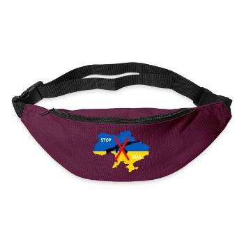 Soutenez l’Ukraine, l’Ukraine - arrêtez la guerre - Sac banane - bordeaux  - Devant