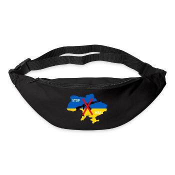 Unterstütze die Ukraine, Ukraine - stoppt den Krieg - Gürteltasche - Schwarz - Vorne