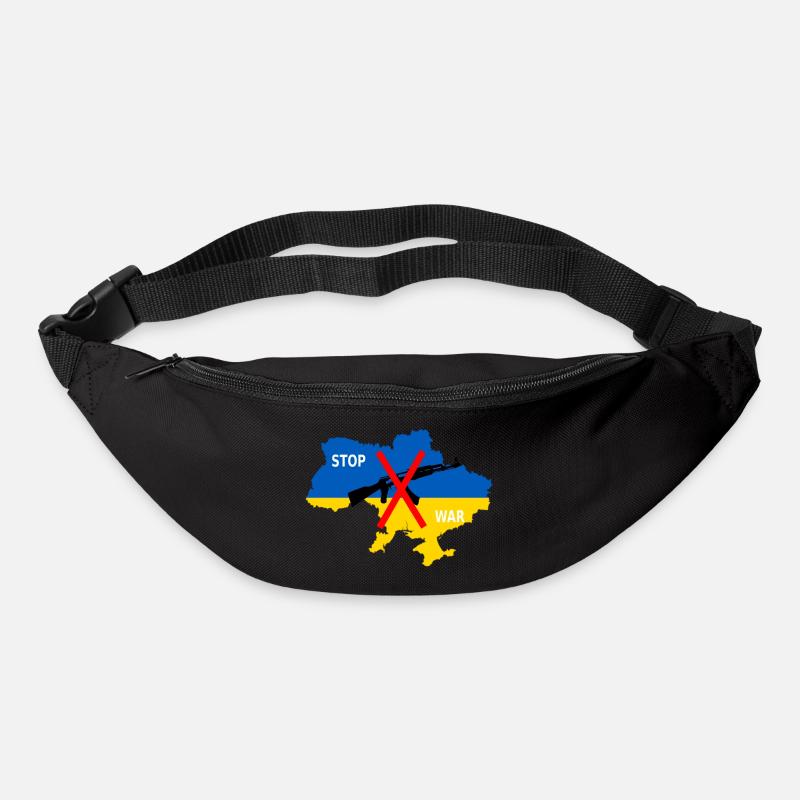 Support Ukraine, Ukraine - stop the war - Bum bag - black