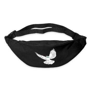 Friedenstaube weiß mit Lorbeerzweig - Gürteltasche - Schwarz - Vorne