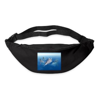 Monstrous fish and submarine - Bum bag - black - Front