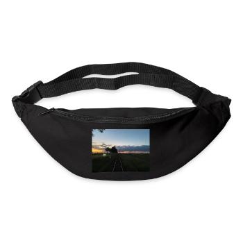 Eisenbahn fährt in den Sonnenuntergang - Gürteltasche - Schwarz - Vorne