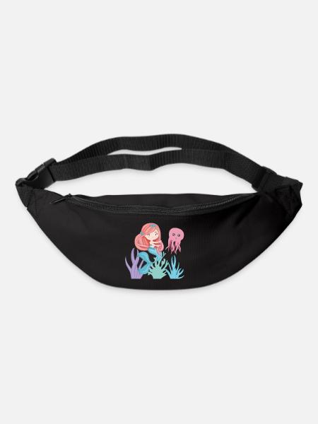 Die kleine Sirene mit ihrem Oktopusfreund - Gürteltasche - Schwarz