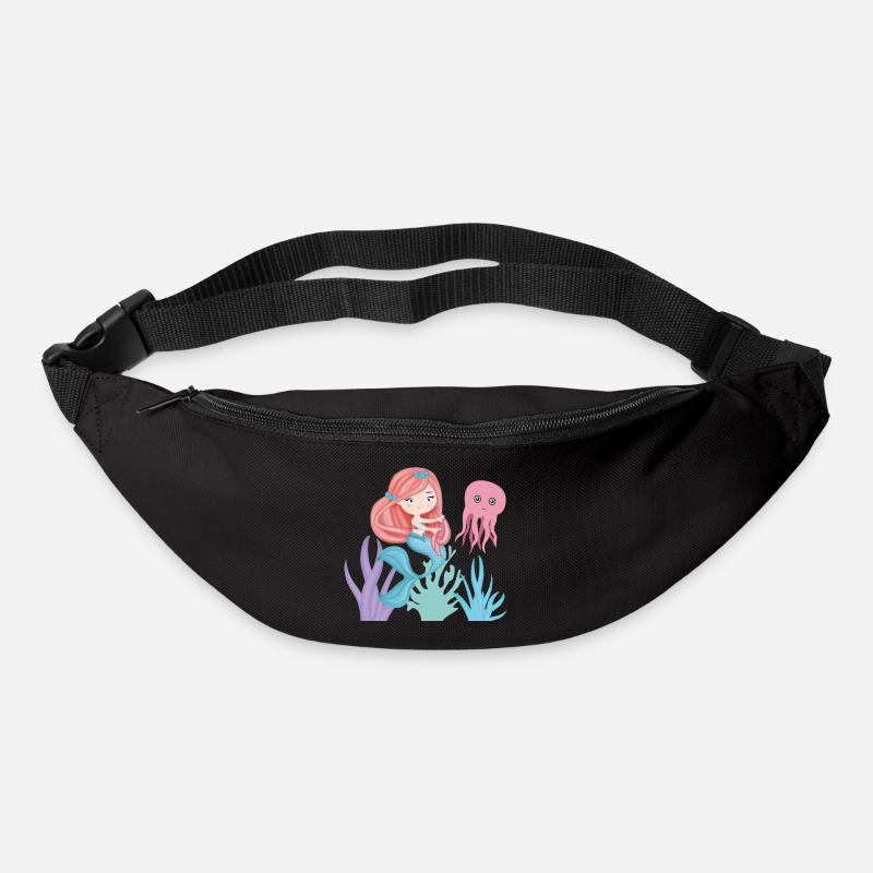 Die kleine Sirene mit ihrem Oktopusfreund - Gürteltasche - Schwarz