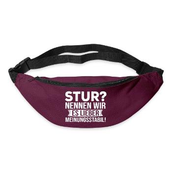 Meinungsstabil - Lustiger Spruch Fun Statement - Gürteltasche - Burgunderrot - Vorne