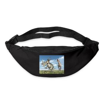 Tyrannosaurus Rex et Styracosaurus - Sac banane - noir - Devant