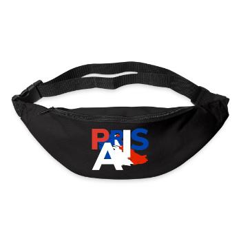 Dreifarbiges Paris - tricolore Paris - Sac banane - noir - Devant