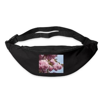 Rosa Zweige vom Zierkirschenbaum - Gürteltasche - Schwarz - Vorne