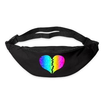 colorful heart rainbow colors - Bum bag - black - Front