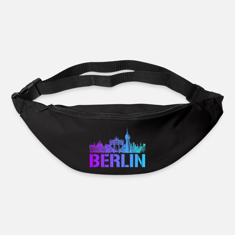 Berlin Skyline mit Berliner Wahrzeichen - Gürteltasche - Schwarz