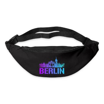 Berlin Skyline mit Berliner Wahrzeichen - Gürteltasche - Schwarz - Vorne
