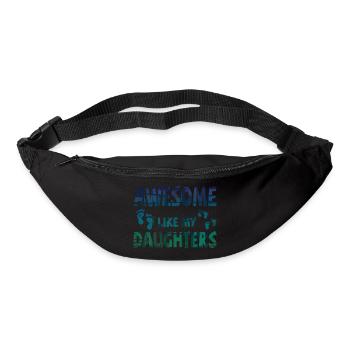 Génial comme mes 2 filles avec des empreintes de pas - Sac banane - noir - Devant