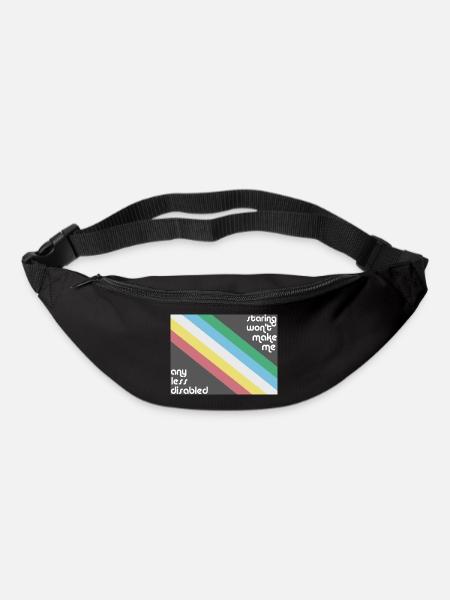Das Anstarren macht mich nicht weniger behindert Pride-Flagge - Gürteltasche - Schwarz